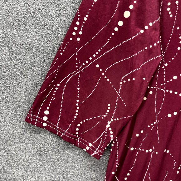Womens Top Blouse Plus Size Red Wine Relaxed round neck 3/4 Sleeve thin fabric - Picture 5 of 12